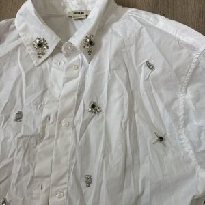 Jason Wu White Embellished Womens Shirt